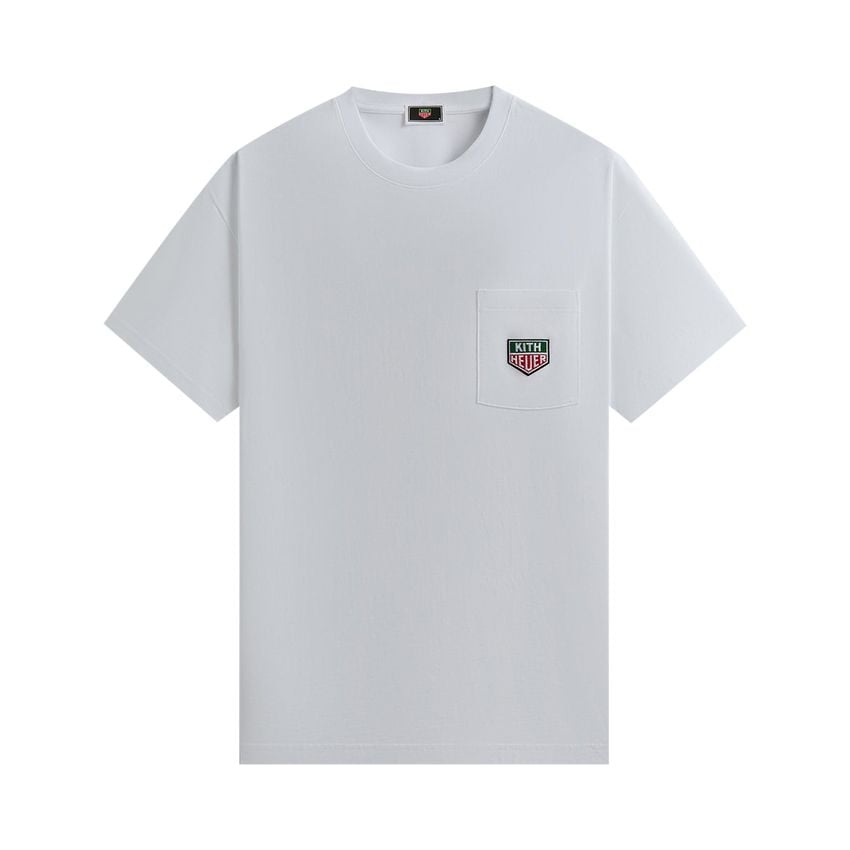 Camiseta Kith x TAG Heuer Formula 1 Badge Pocket Branco