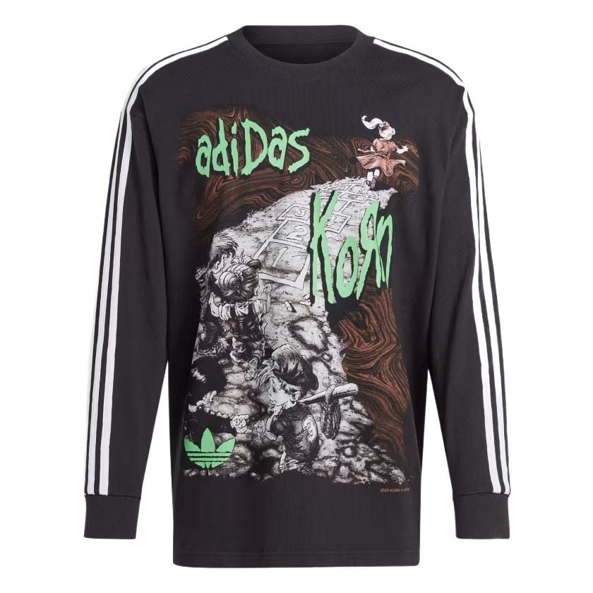 Camiseta Manga Longa Adidas x Korn Preto