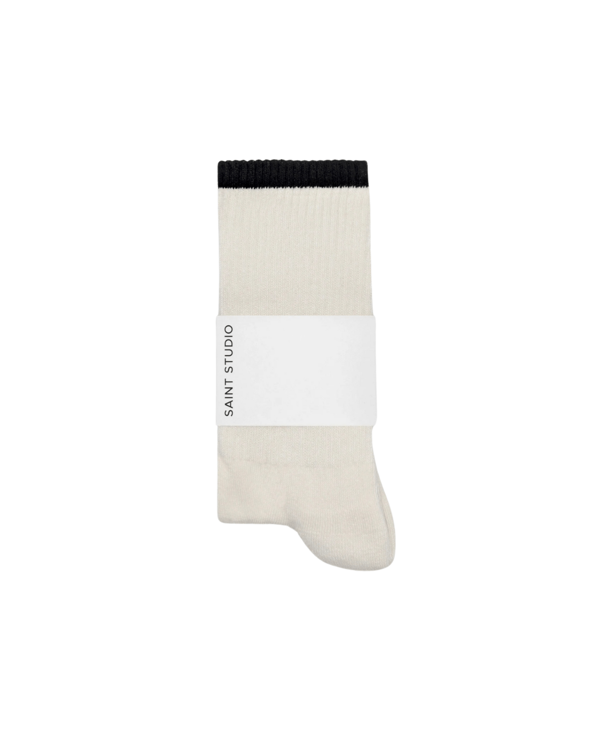 Meia Saint Studio PIMA Punho OffWhite/Preto