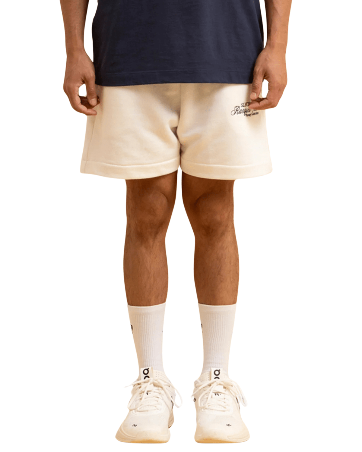 Shorts Slyce Frenchterry Off White - Visão frontal