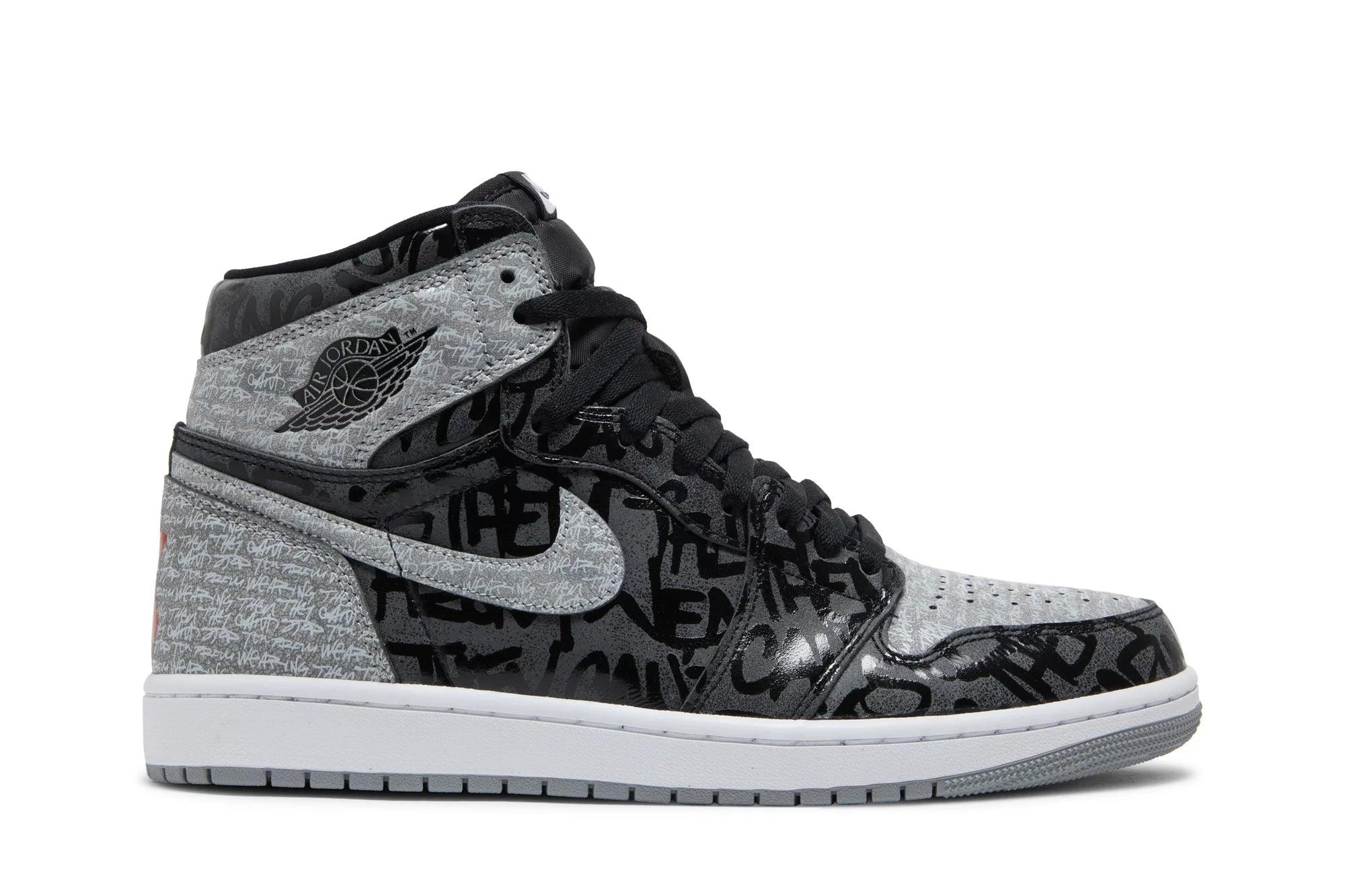 Tênis Air Jordan 1 High OG Rebellionaire Cinza - visual 1