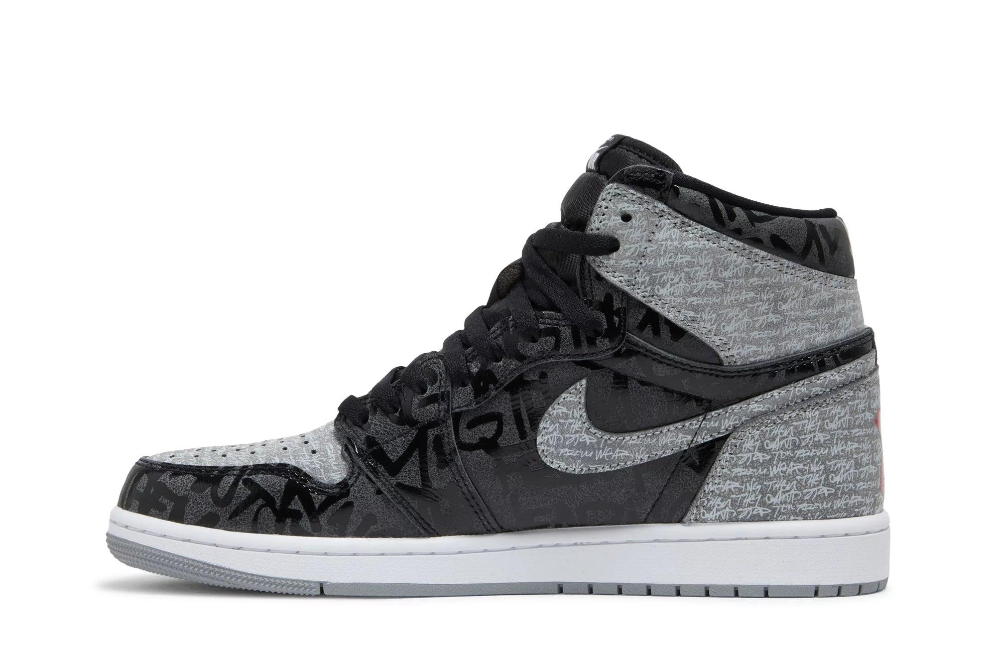 Tênis Air Jordan 1 High OG Rebellionaire Cinza - visual 2