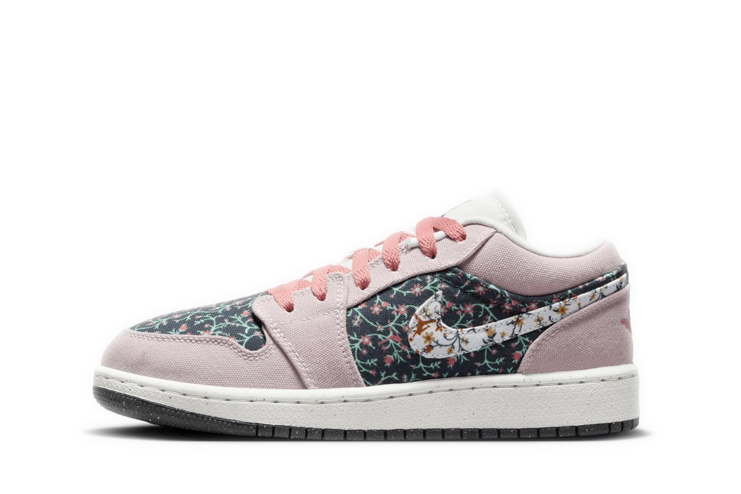 Tênis Air Jordan 1 Low Floral Canvas Rosa 2