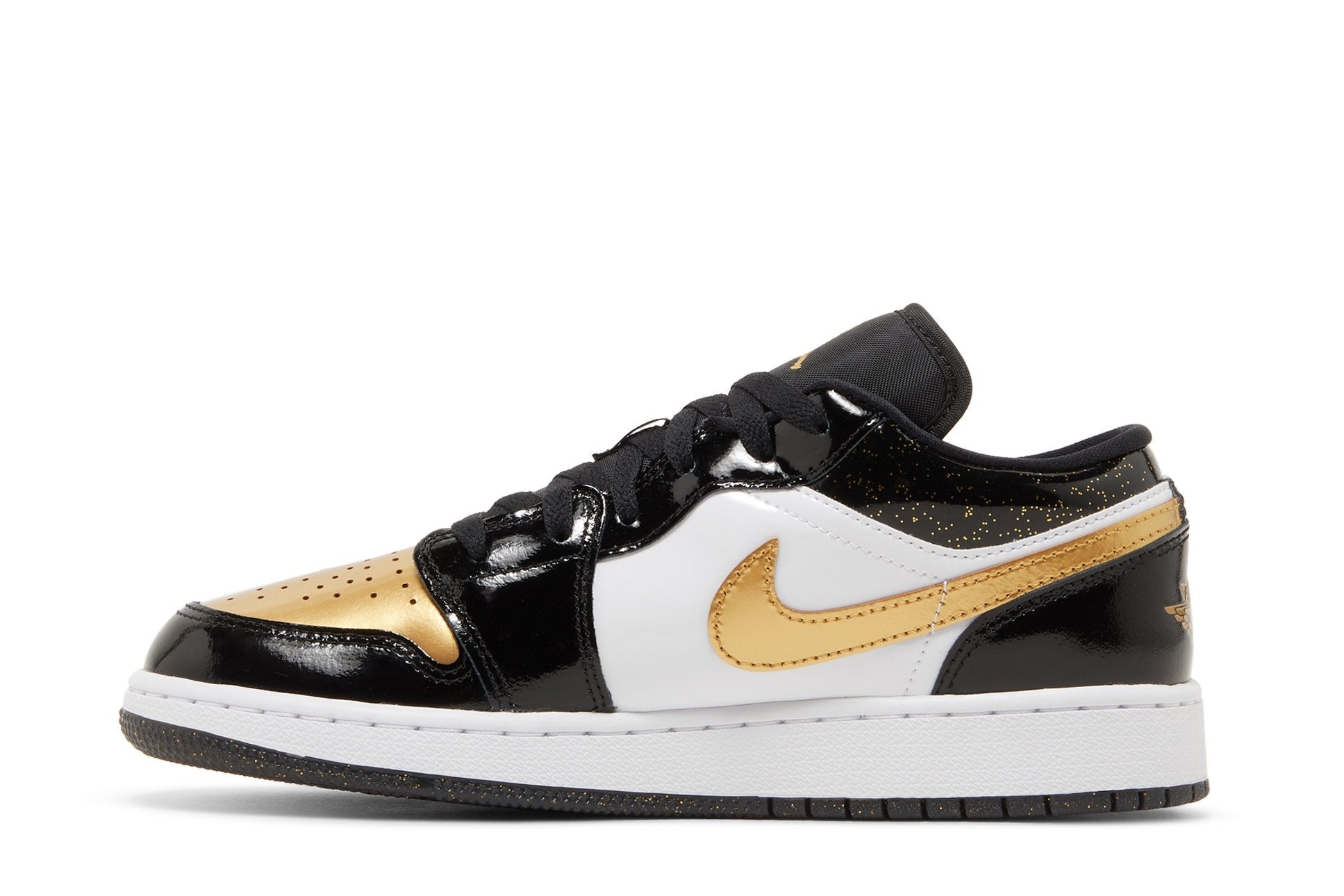 Tênis Air Jordan 1 Low SE GS Gold Toe Preto - Imagem 3