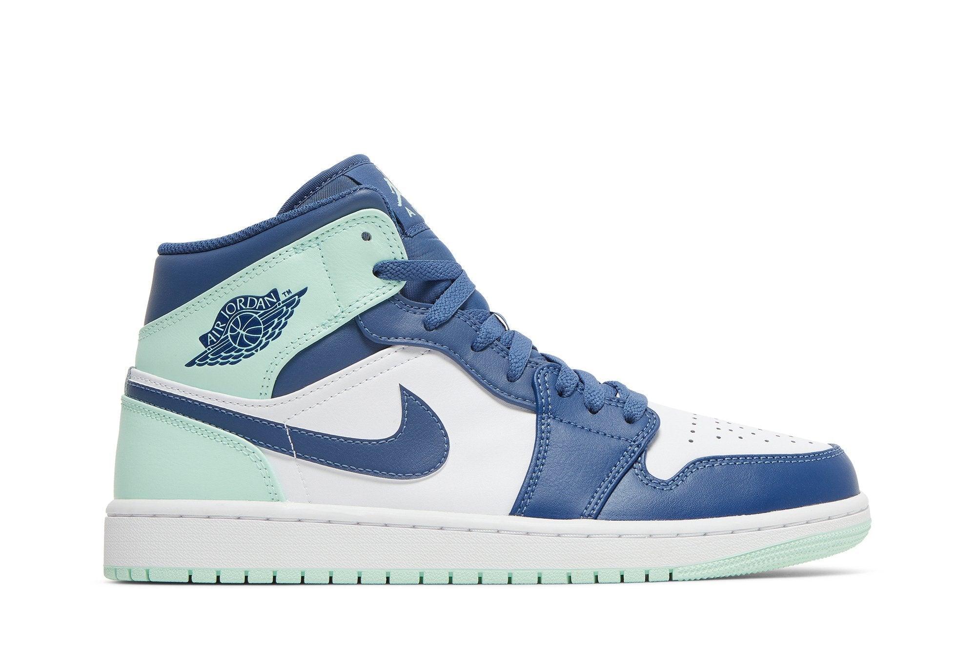 Tênis Air Jordan 1 Mid Aqua Blue Tint Verde - Vista 1