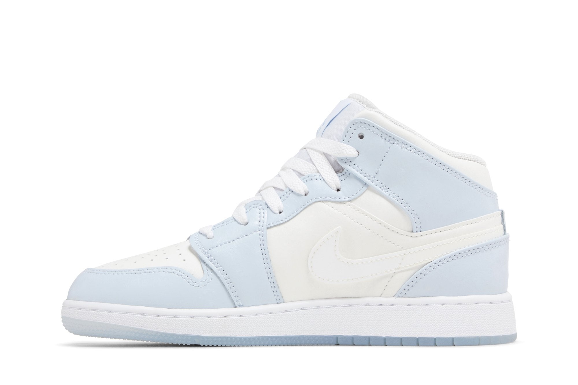 Tênis Air Jordan 1 Mid Glitter Swoosh Azul em outra perspectiva