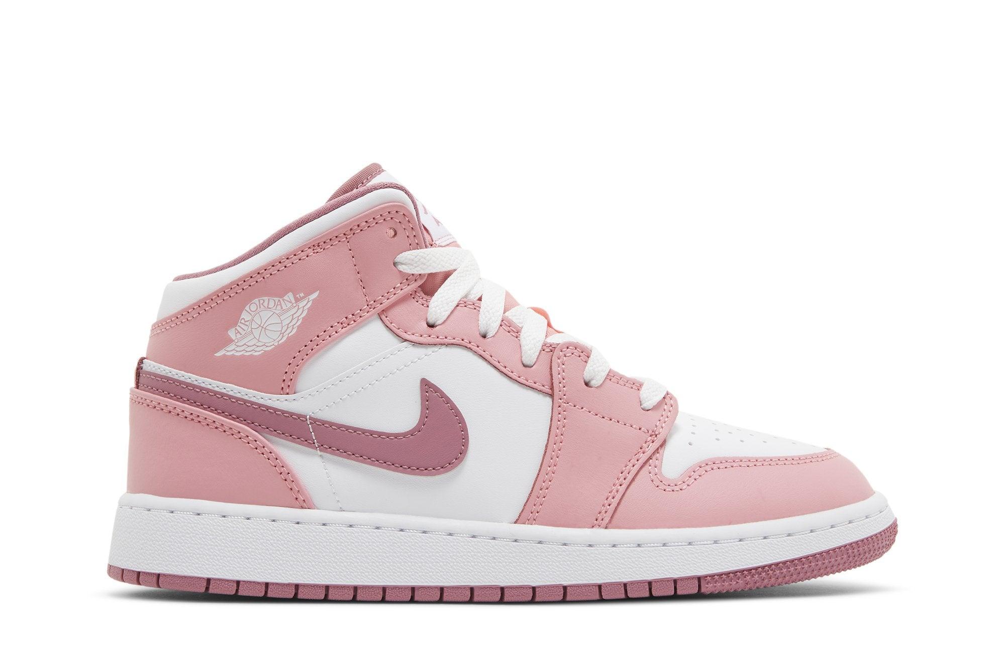 Tênis Air Jordan 1 Mid GS Valentine's Day (2023) Rosa - Vista Lateral