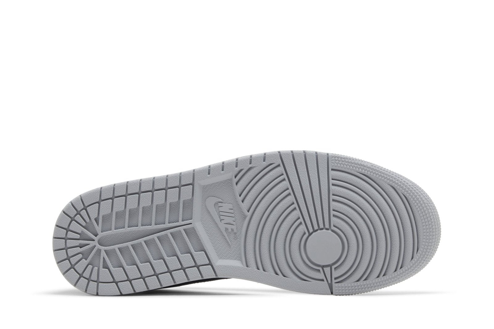 Tênis Air Jordan 1 Mid Wolf Grey Midnight Navy Cinza - Vista Traseira