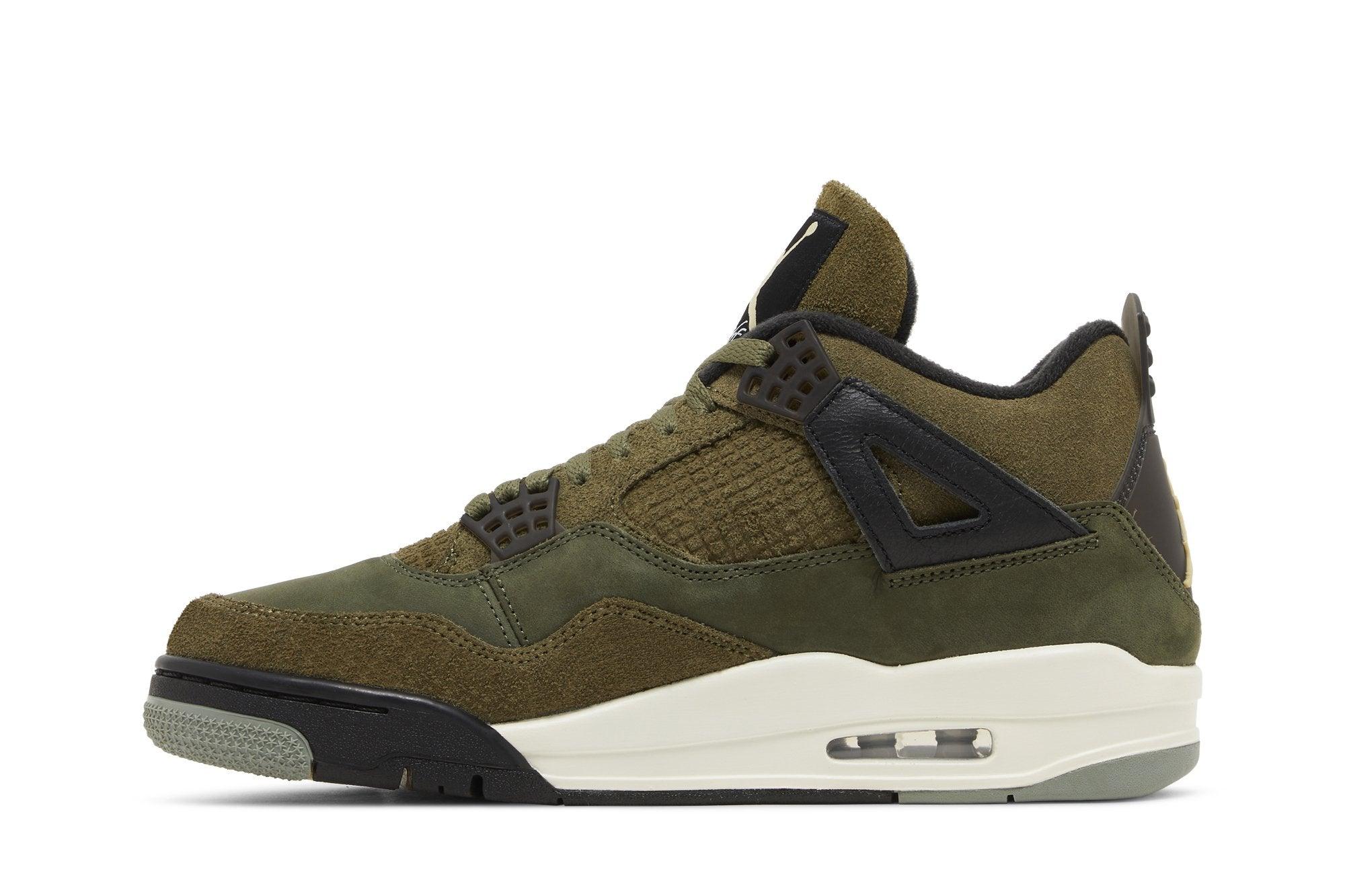 Tênis Air Jordan 4 Craft Medium Olive Verde - Vista frontal