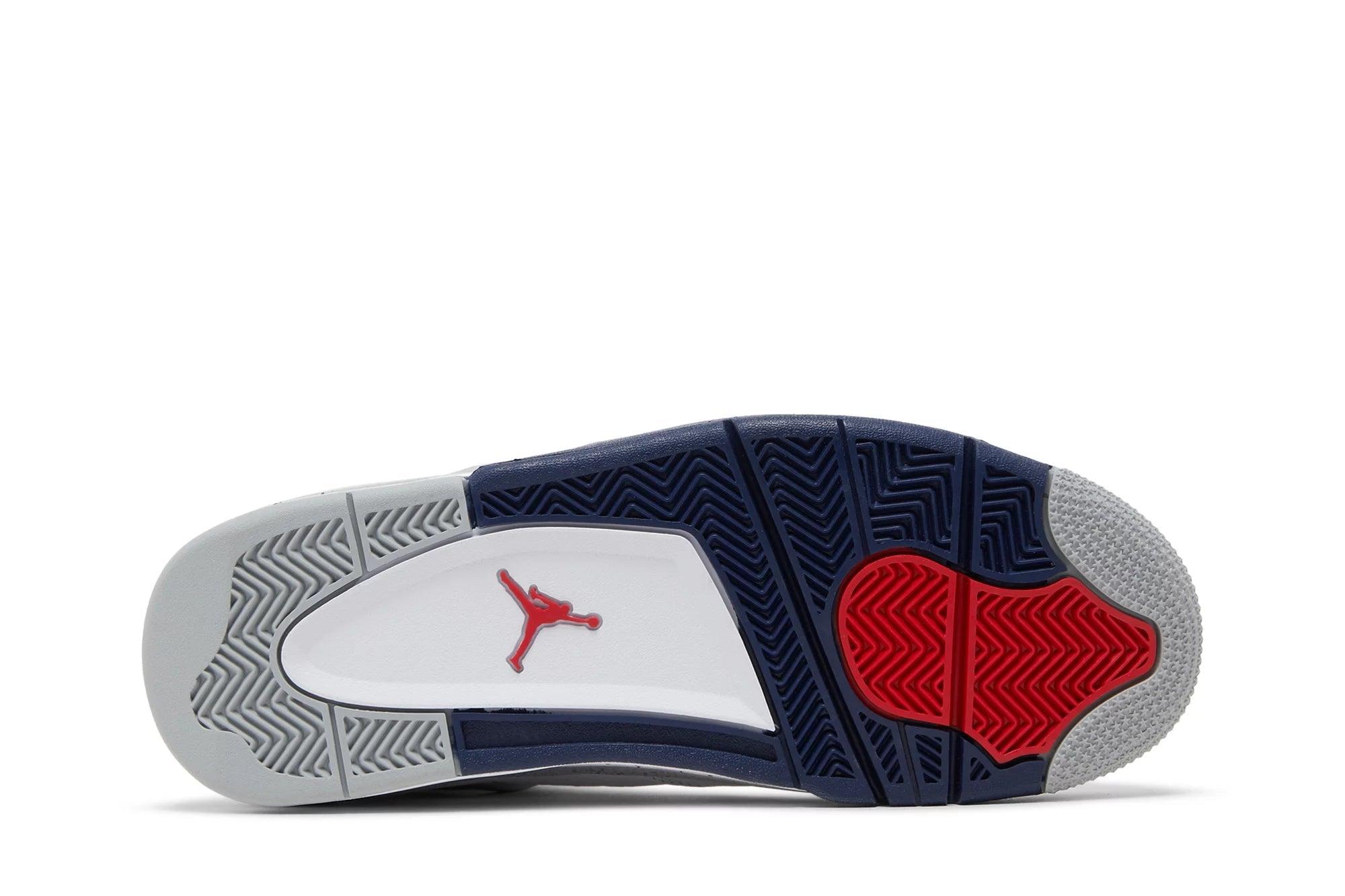 Tênis Air Jordan 4 Midnight Navy Branco/Azul - Detalhe do Material