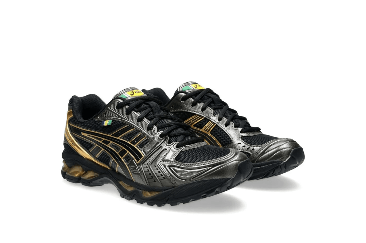 Tênis Asics Gel-Kayano 14 x Senna Black Gold Preto - Detalhes