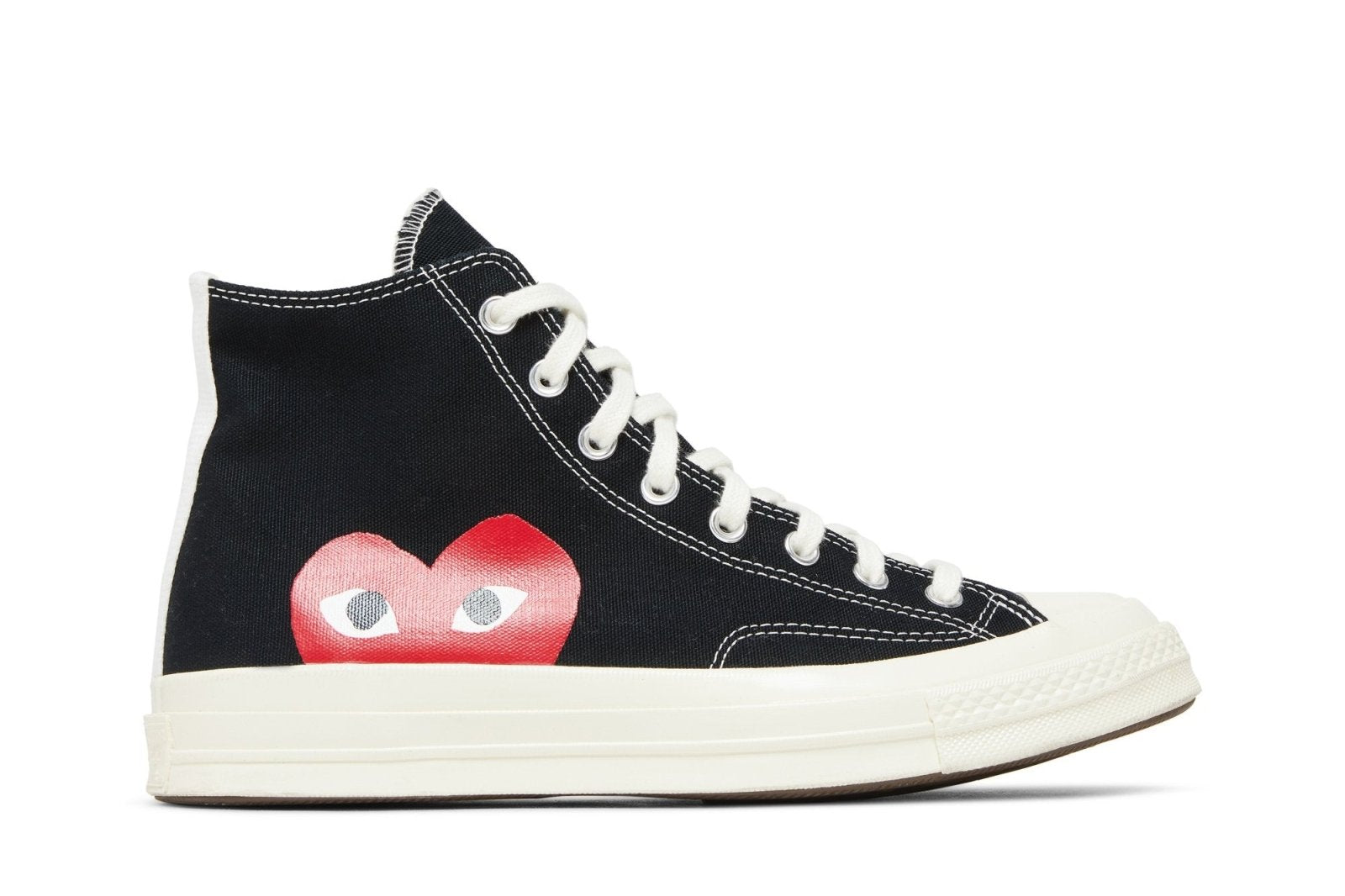 Tênis Converse Chuck 70 High x Comme des Garçons PLAY Preto - Vista Lateral