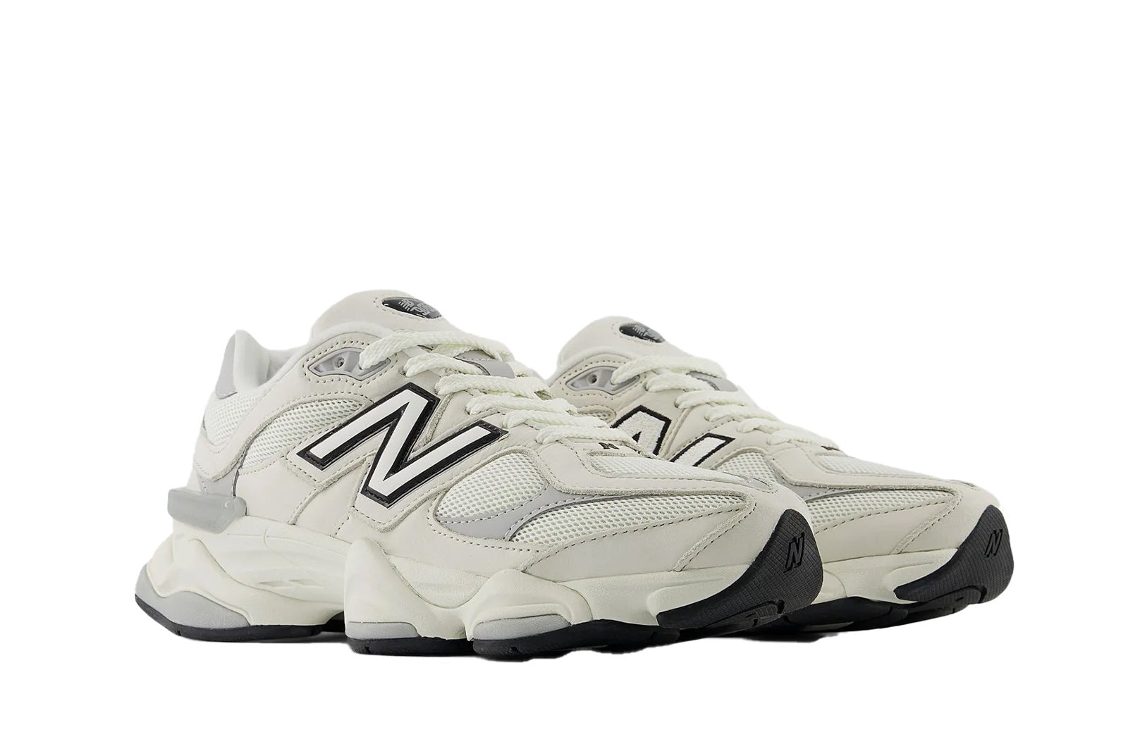 Tênis New Balance 9060 Sea Salt Raincloud Cinza - Vista Traseira