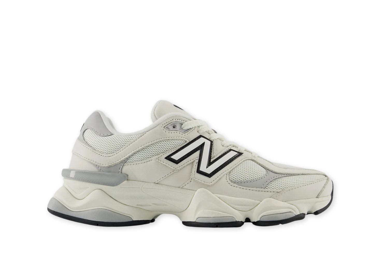 Tênis New Balance 9060 Sea Salt Raincloud Cinza - Vista Frontal