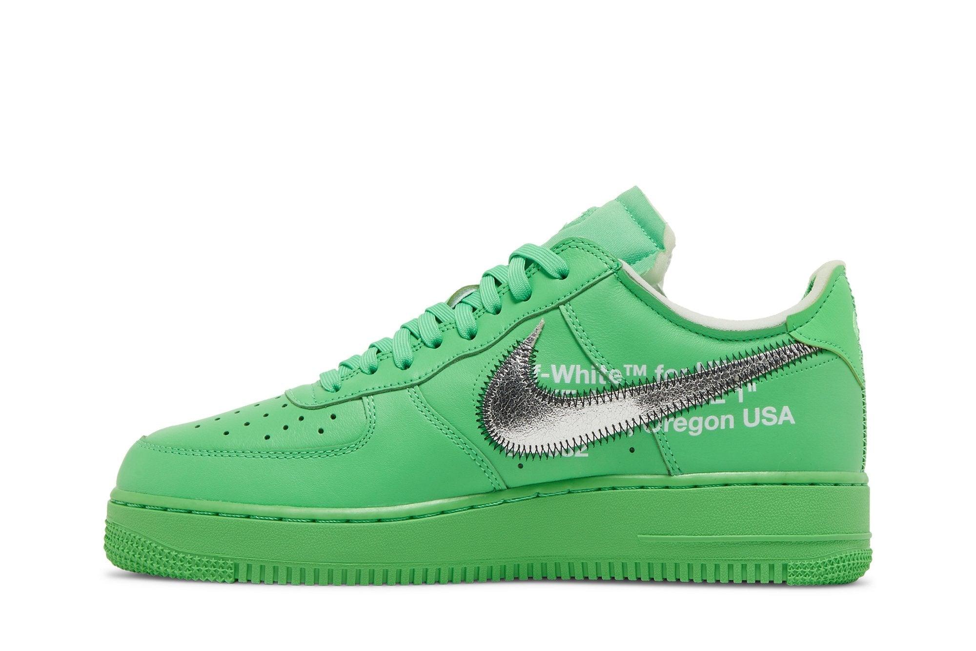 Tênis Off-White x Nike Air Force 1 Low Green Brooklyn Verde - Detalhe do Design